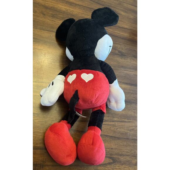 Disney Mickey Mouse And Minnie Mouse Pie Eyed Heart Detail 18” Plush Set Classic - Picture 3 of 10